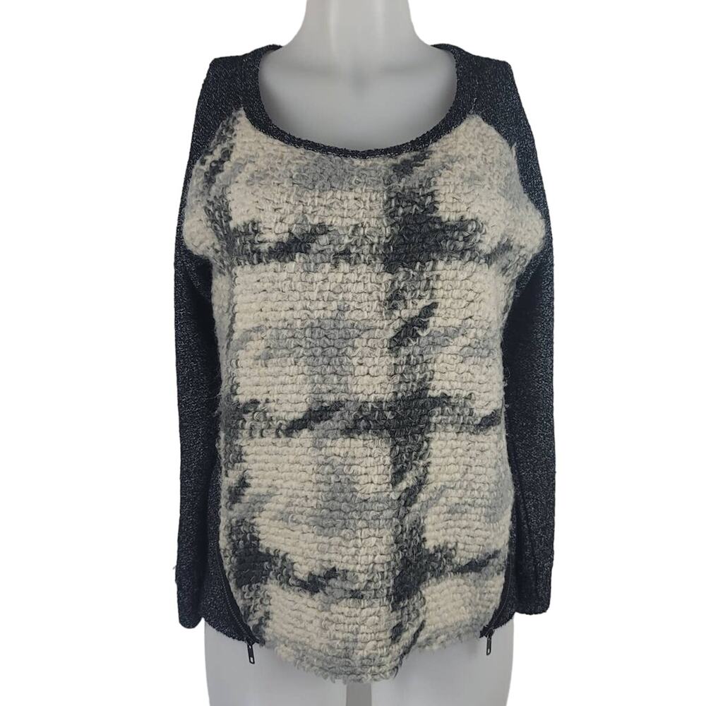 Anthropologie Dolan Side Zip Gray Sweater Wool Blend Winter Warm Women's Medium